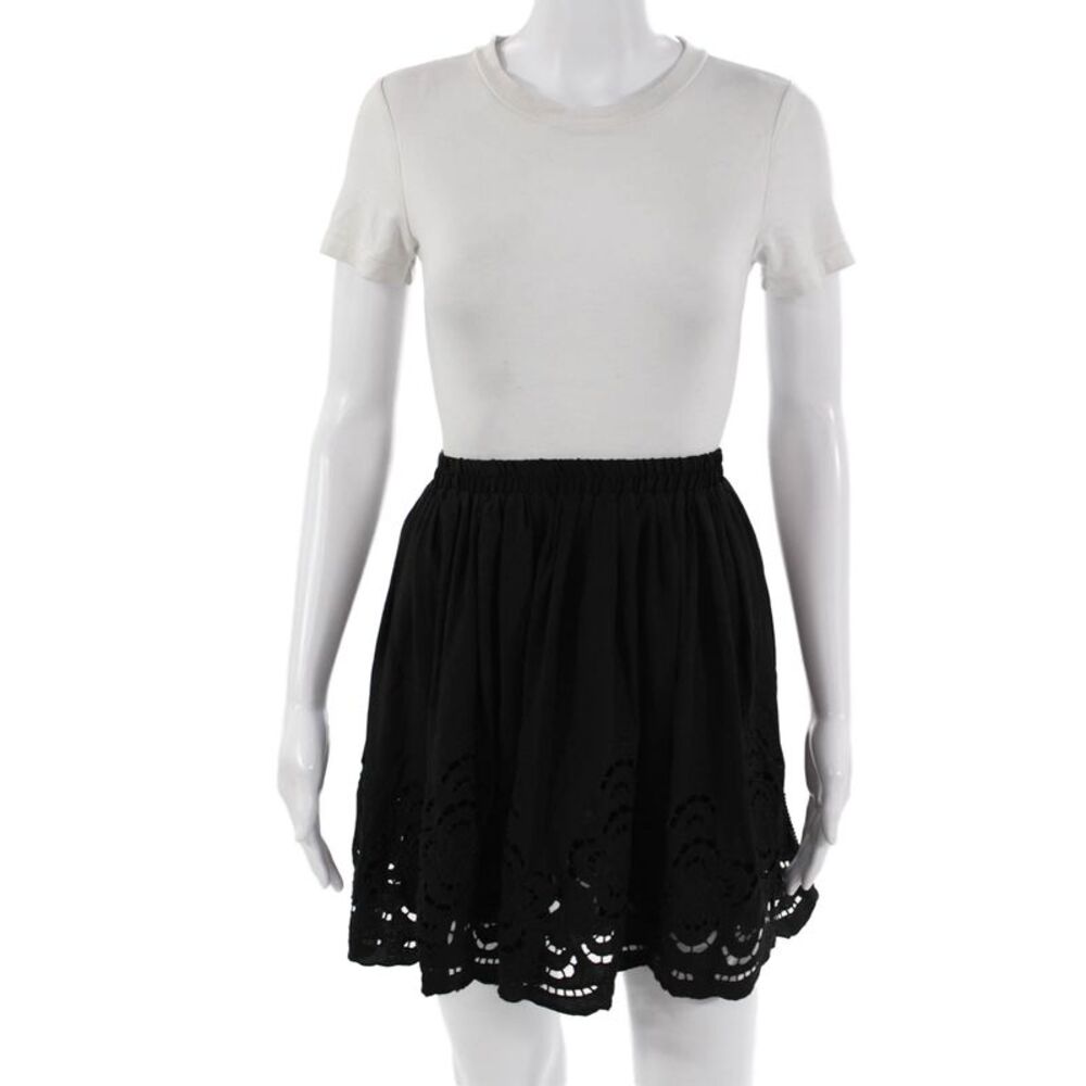 Silvian Heach Women A-Line Mini Skirt Black Polyester Size L